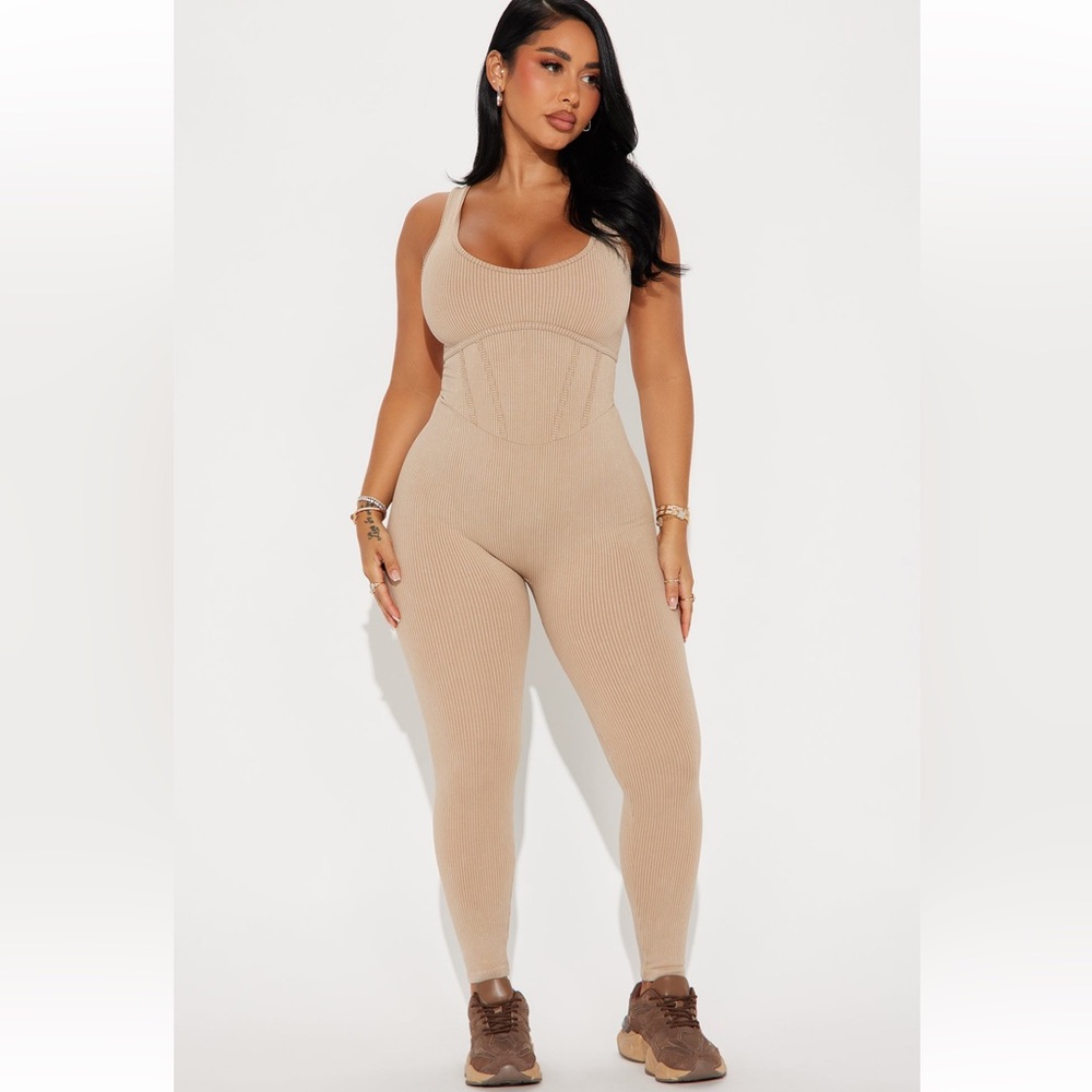 Fashion Nova Lounge Era Jumpsuit in Mocha